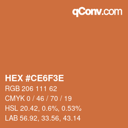 カラーコード: HEX #CE6F3E | qconv.com