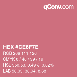 Color code: HEX #CE6F7E | qconv.com