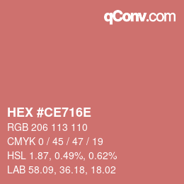 Color code: HEX #CE716E | qconv.com