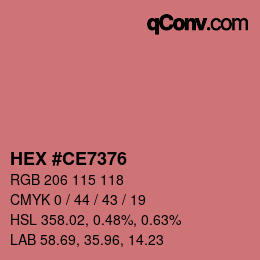 Farbcode: HEX #CE7376 | qconv.com