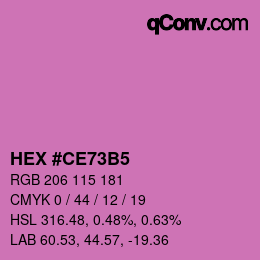 Color code: HEX #CE73B5 | qconv.com