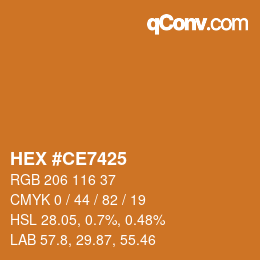 Color code: HEX #CE7425 | qconv.com