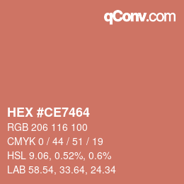 颜色代码: HEX #CE7464 | qconv.com