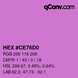 Color code: HEX #CE76D0 | qconv.com