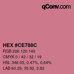 Color code: HEX #CE788C | qconv.com