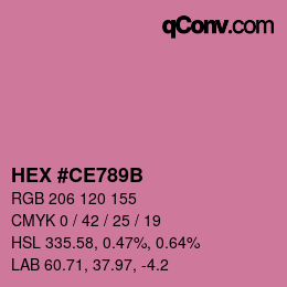 Color code: HEX #CE789B | qconv.com