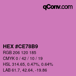 颜色代码: HEX #CE78B9 | qconv.com