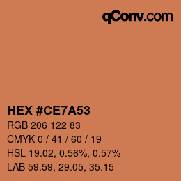 Farbcode: HEX #CE7A53 | qconv.com