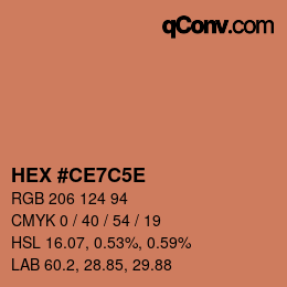 Código de color: HEX #CE7C5E | qconv.com