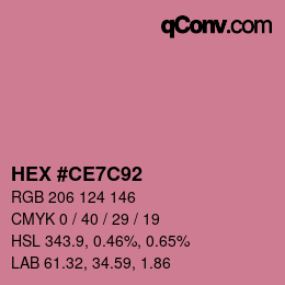 Color code: HEX #CE7C92 | qconv.com