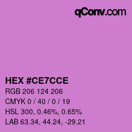 Color code: HEX #CE7CCE | qconv.com