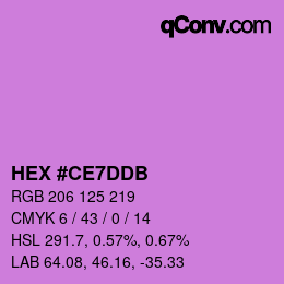 カラーコード: HEX #CE7DDB | qconv.com