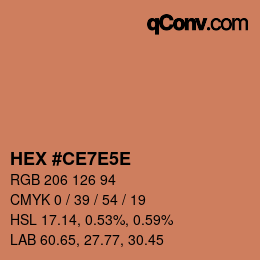 Color code: HEX #CE7E5E | qconv.com