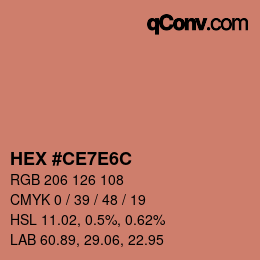 Color code: HEX #CE7E6C | qconv.com