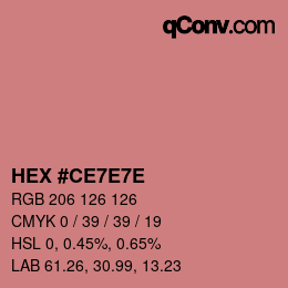 Color code: HEX #CE7E7E | qconv.com