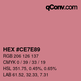 Color code: HEX #CE7E89 | qconv.com