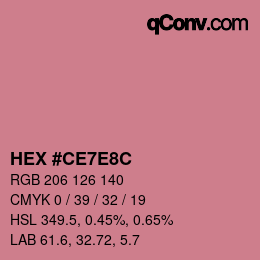 Color code: HEX #CE7E8C | qconv.com