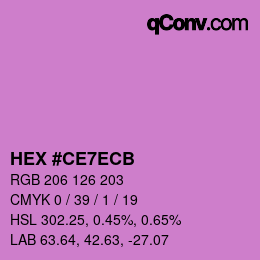 カラーコード: HEX #CE7ECB | qconv.com