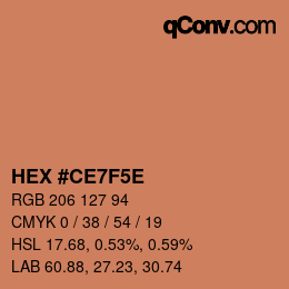 Código de color: HEX #CE7F5E | qconv.com