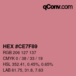 Color code: HEX #CE7F89 | qconv.com