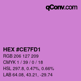 Color code: HEX #CE7FD1 | qconv.com