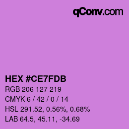 カラーコード: HEX #CE7FDB | qconv.com