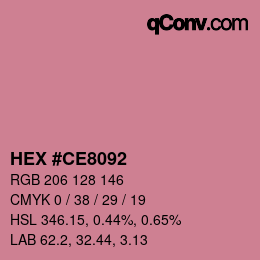 Color code: HEX #CE8092 | qconv.com