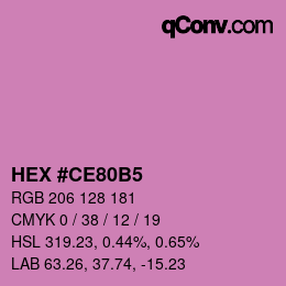 颜色代码: HEX #CE80B5 | qconv.com