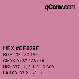 カラーコード: HEX #CE829F | qconv.com