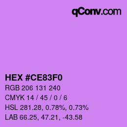 Color code: HEX #CE83F0 | qconv.com