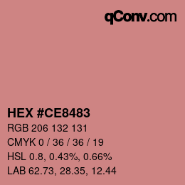カラーコード: HEX #CE8483 | qconv.com