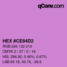 Color code: HEX #CE84D2 | qconv.com