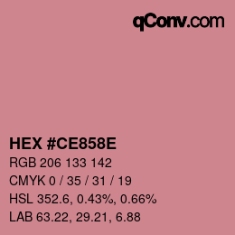 Color code: HEX #CE858E | qconv.com