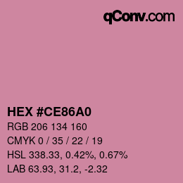 Color code: HEX #CE86A0 | qconv.com