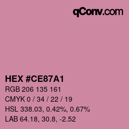 Color code: HEX #CE87A1 | qconv.com