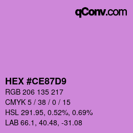 Color code: HEX #CE87D9 | qconv.com