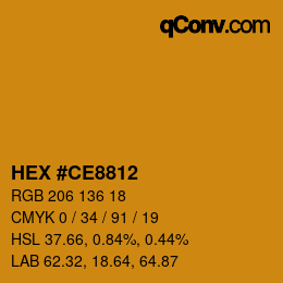 Color code: HEX #CE8812 | qconv.com