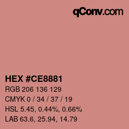 Color code: HEX #CE8881 | qconv.com