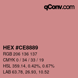 颜色代码: HEX #CE8889 | qconv.com