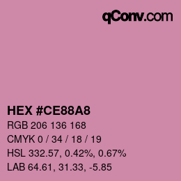 Color code: HEX #CE88A8 | qconv.com
