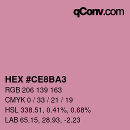 カラーコード: HEX #CE8BA3 | qconv.com