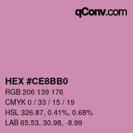 カラーコード: HEX #CE8BB0 | qconv.com