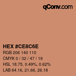 Color code: HEX #CE8C6E | qconv.com