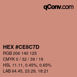Color code: HEX #CE8C7D | qconv.com