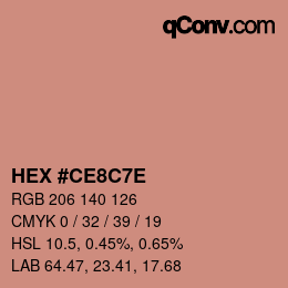 Color code: HEX #CE8C7E | qconv.com