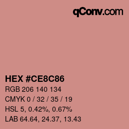 Color code: HEX #CE8C86 | qconv.com