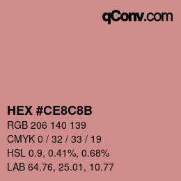 Color code: HEX #CE8C8B | qconv.com