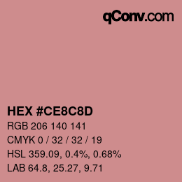 Color code: HEX #CE8C8D | qconv.com