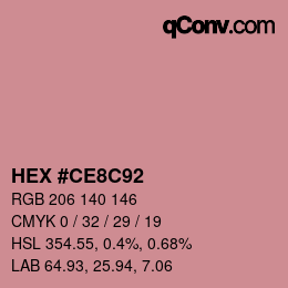 Código de color: HEX #CE8C92 | qconv.com