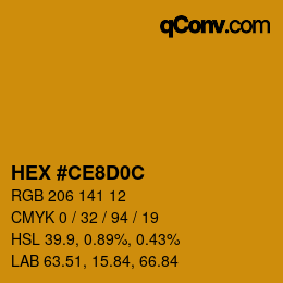 Color code: HEX #CE8D0C | qconv.com